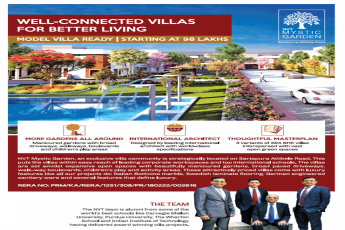 NVT Mystic Garden model villa ready starting  at 98 Lac in Bangalore
